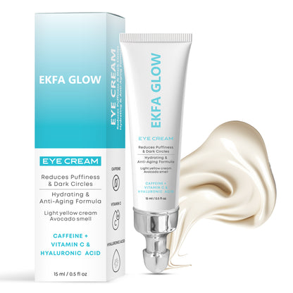 Eye Cream – Reduces Puffiness & Dark Circles with Caffeine & Vitamin C Ekfa Glow Fulfilled